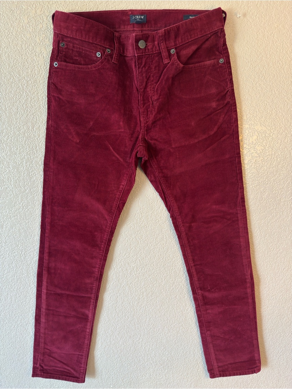 J. Crew Men's Deep Cherry Corduroy Pants